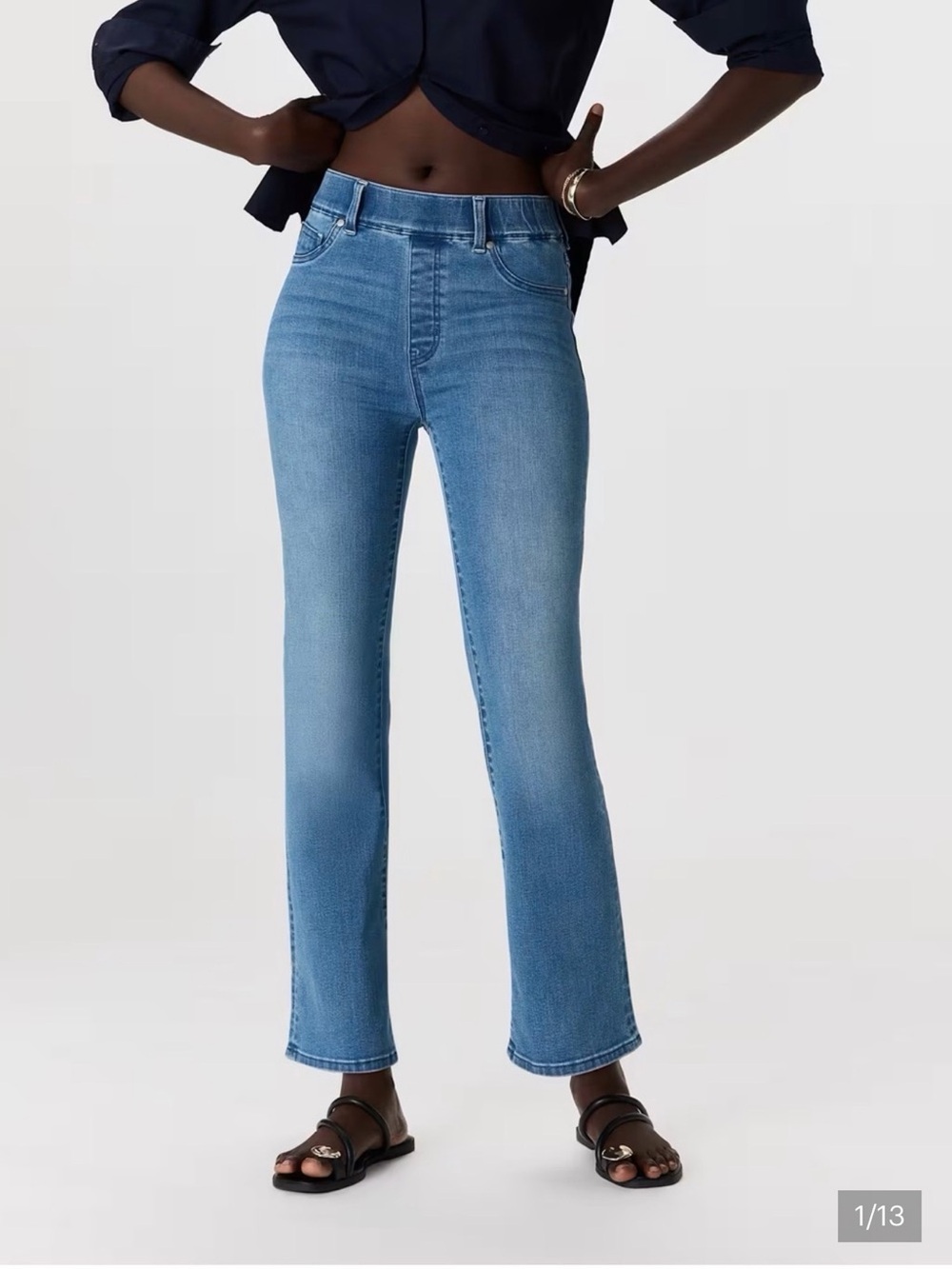 Quince Nina Pull-On Stretch Flare Jeans Laguna Blue Jeans Size XS